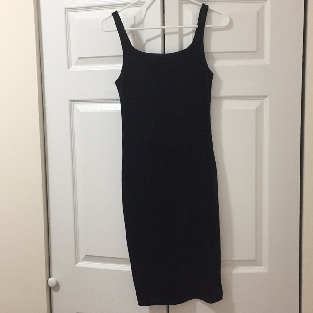 Zara black velvet bodycon dress